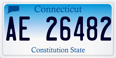 CT license plate AE26482