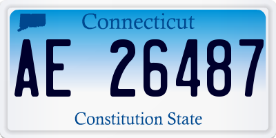 CT license plate AE26487