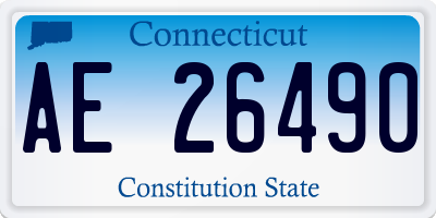 CT license plate AE26490