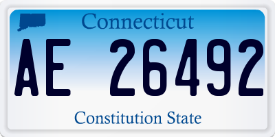 CT license plate AE26492