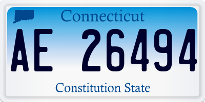 CT license plate AE26494
