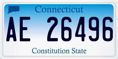 CT license plate AE26496