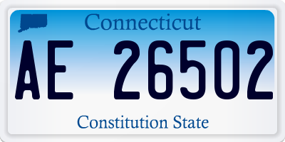 CT license plate AE26502