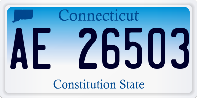 CT license plate AE26503
