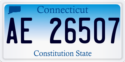 CT license plate AE26507