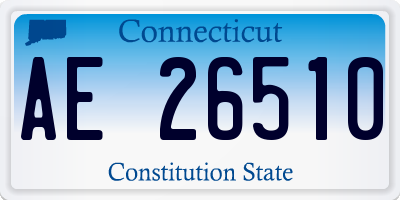 CT license plate AE26510
