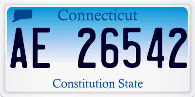 CT license plate AE26542