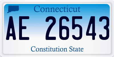 CT license plate AE26543