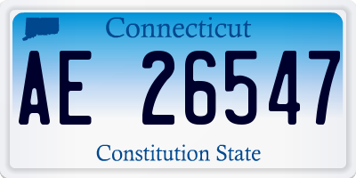 CT license plate AE26547