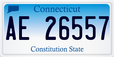 CT license plate AE26557