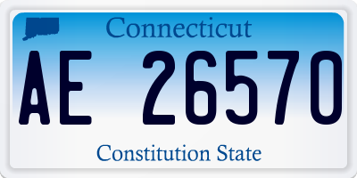 CT license plate AE26570