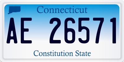CT license plate AE26571