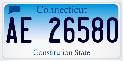 CT license plate AE26580