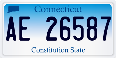 CT license plate AE26587
