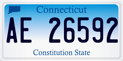 CT license plate AE26592