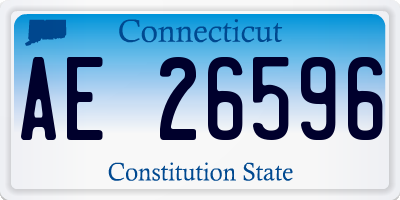 CT license plate AE26596