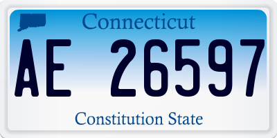 CT license plate AE26597