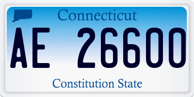 CT license plate AE26600