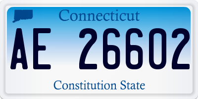 CT license plate AE26602