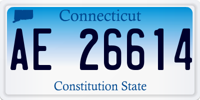 CT license plate AE26614