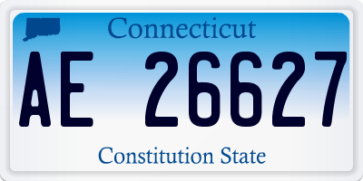 CT license plate AE26627