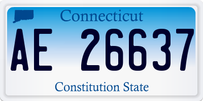 CT license plate AE26637