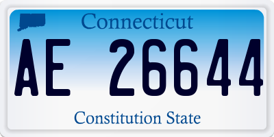 CT license plate AE26644