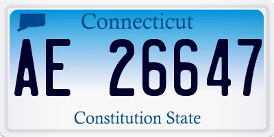 CT license plate AE26647