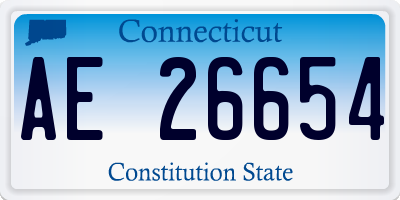 CT license plate AE26654