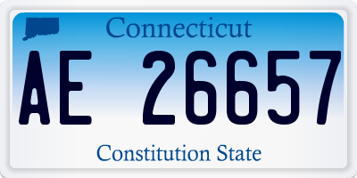 CT license plate AE26657
