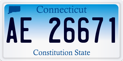 CT license plate AE26671