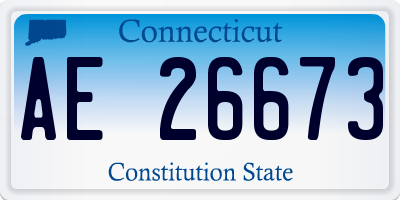 CT license plate AE26673