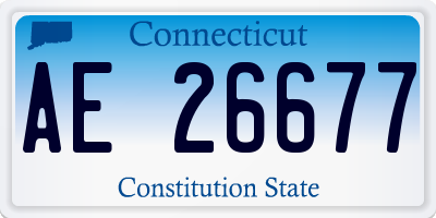 CT license plate AE26677