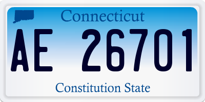 CT license plate AE26701