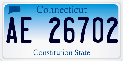 CT license plate AE26702
