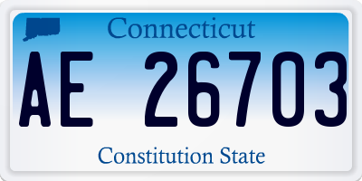 CT license plate AE26703