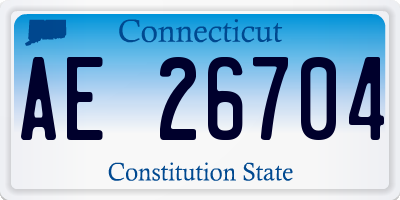 CT license plate AE26704