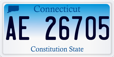 CT license plate AE26705
