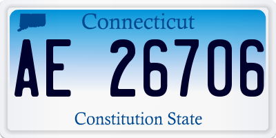 CT license plate AE26706
