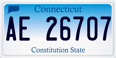 CT license plate AE26707