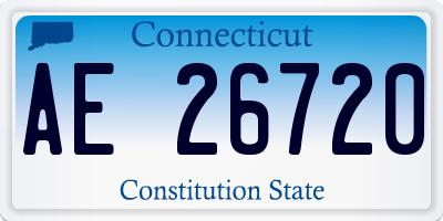 CT license plate AE26720