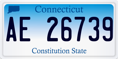 CT license plate AE26739