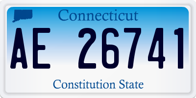 CT license plate AE26741
