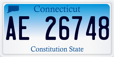 CT license plate AE26748
