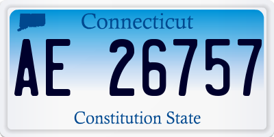 CT license plate AE26757