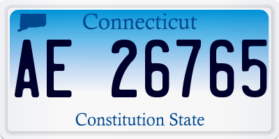 CT license plate AE26765