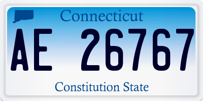 CT license plate AE26767