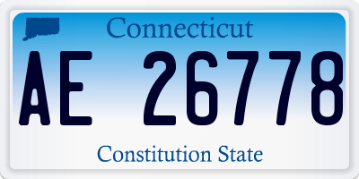 CT license plate AE26778