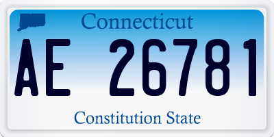 CT license plate AE26781
