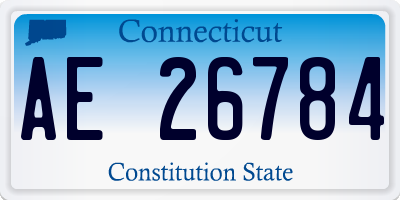 CT license plate AE26784